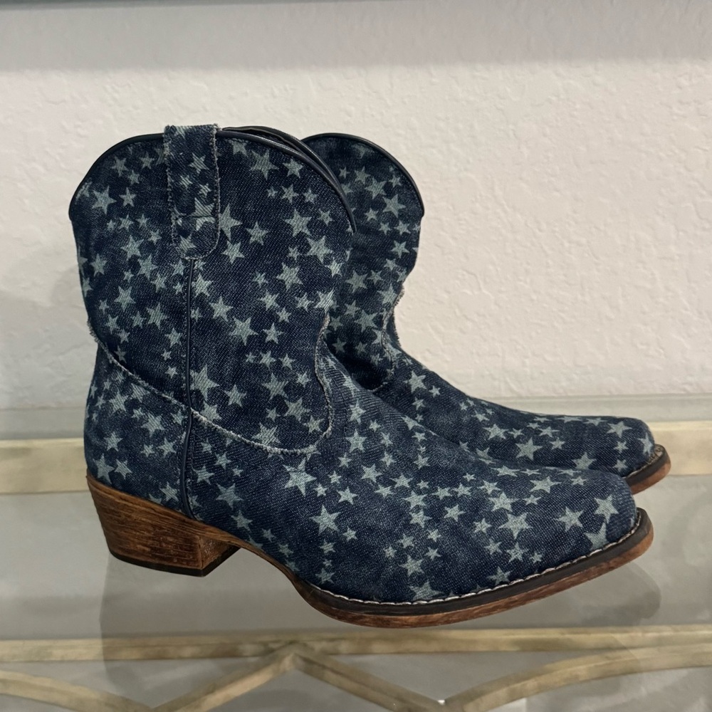 Roper Starry Denim Ankle Boots
